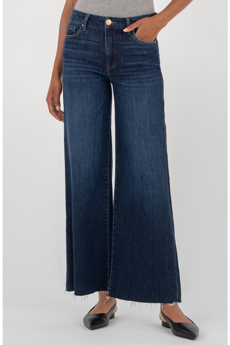 Meg High Waist Raw Hem Wide Leg Jeans, Main, color, INNOXIOUS W/DAR