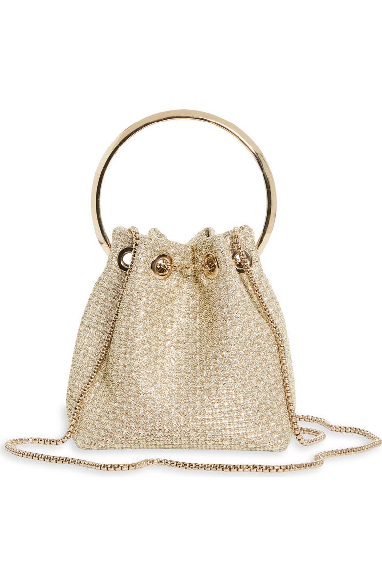 Jimmy Choo Bon Bon Woven Metallic Top Handle Bag, Alternate, color,