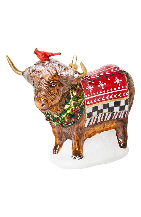 Cozy Christmas Highland Cow Ornament