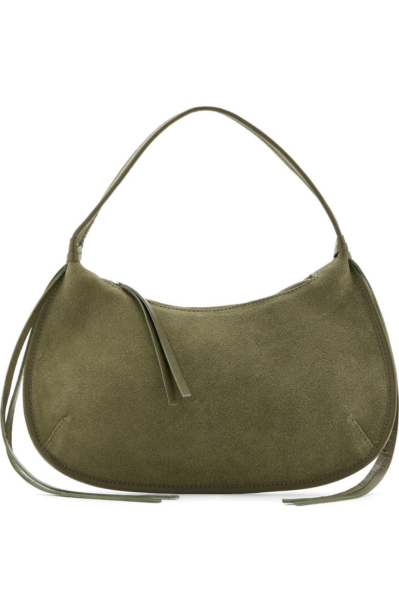 MANGO TEEN Suede Shoulder Bag, Main, color, Khaki Green