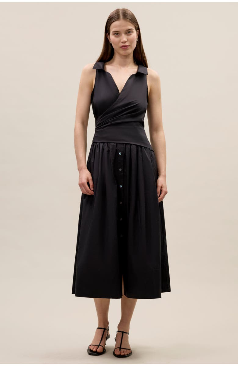 Rebecca Taylor Isla Poplin Dress, Main, color, Black