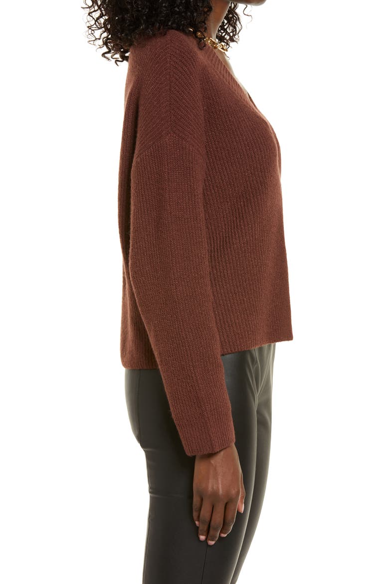 Rib Stitch Sweater, Alternate, color, BROWN CHOCOLATE