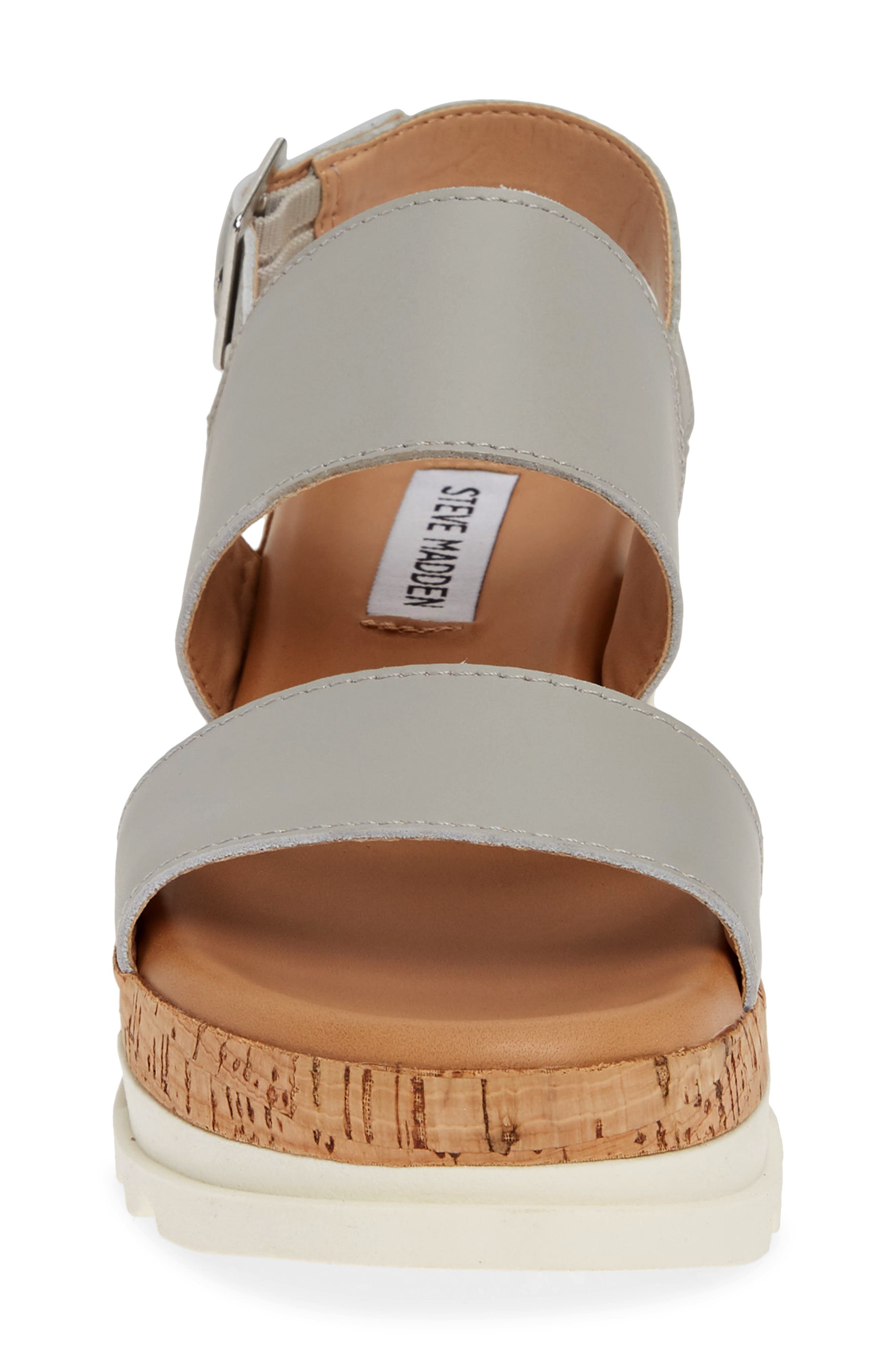 Brenda Wedge Sandal, Alternate, color, GREY LEATHER