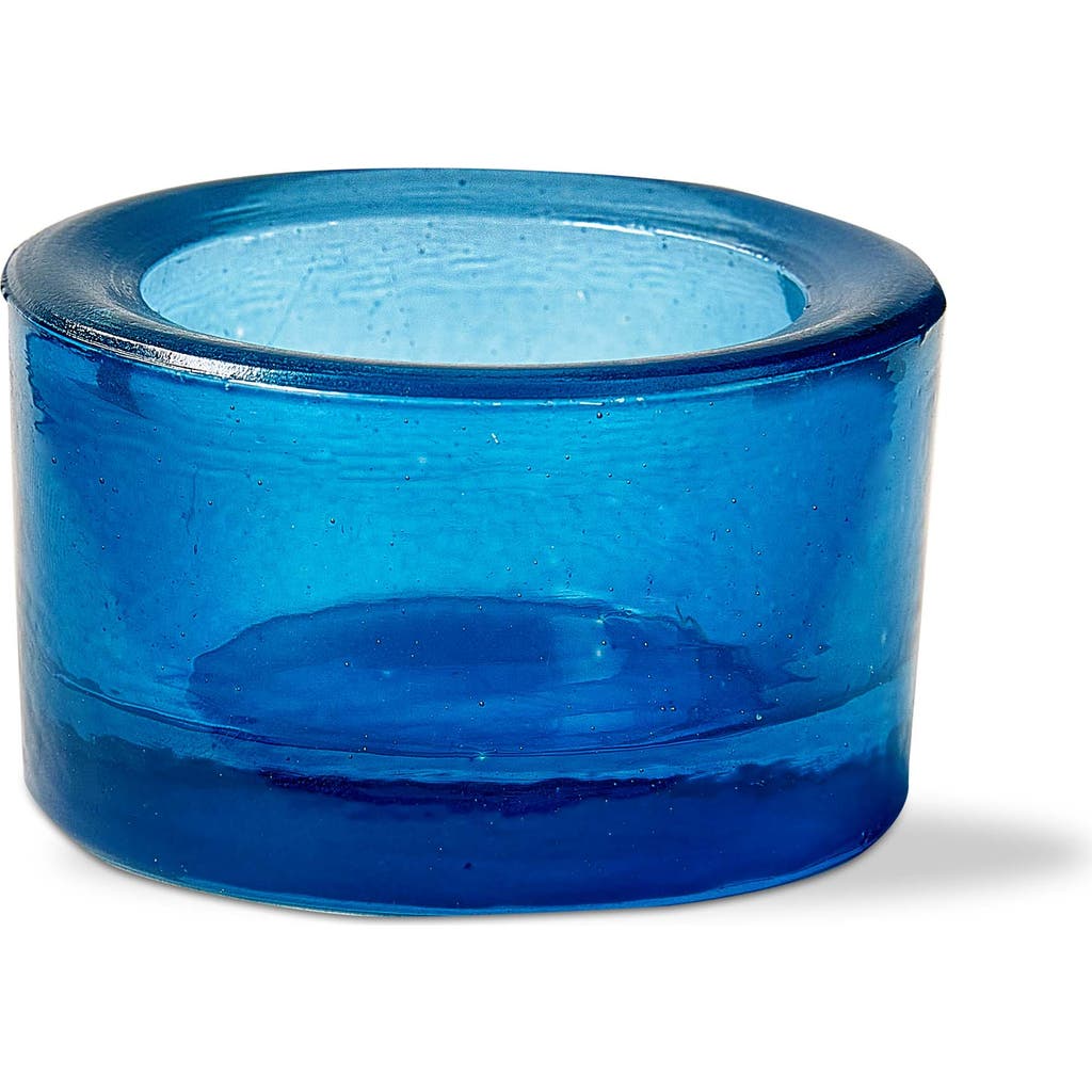 Tag Chunky Light Blue Glass Tealight Holder For Everyday Use In Blue