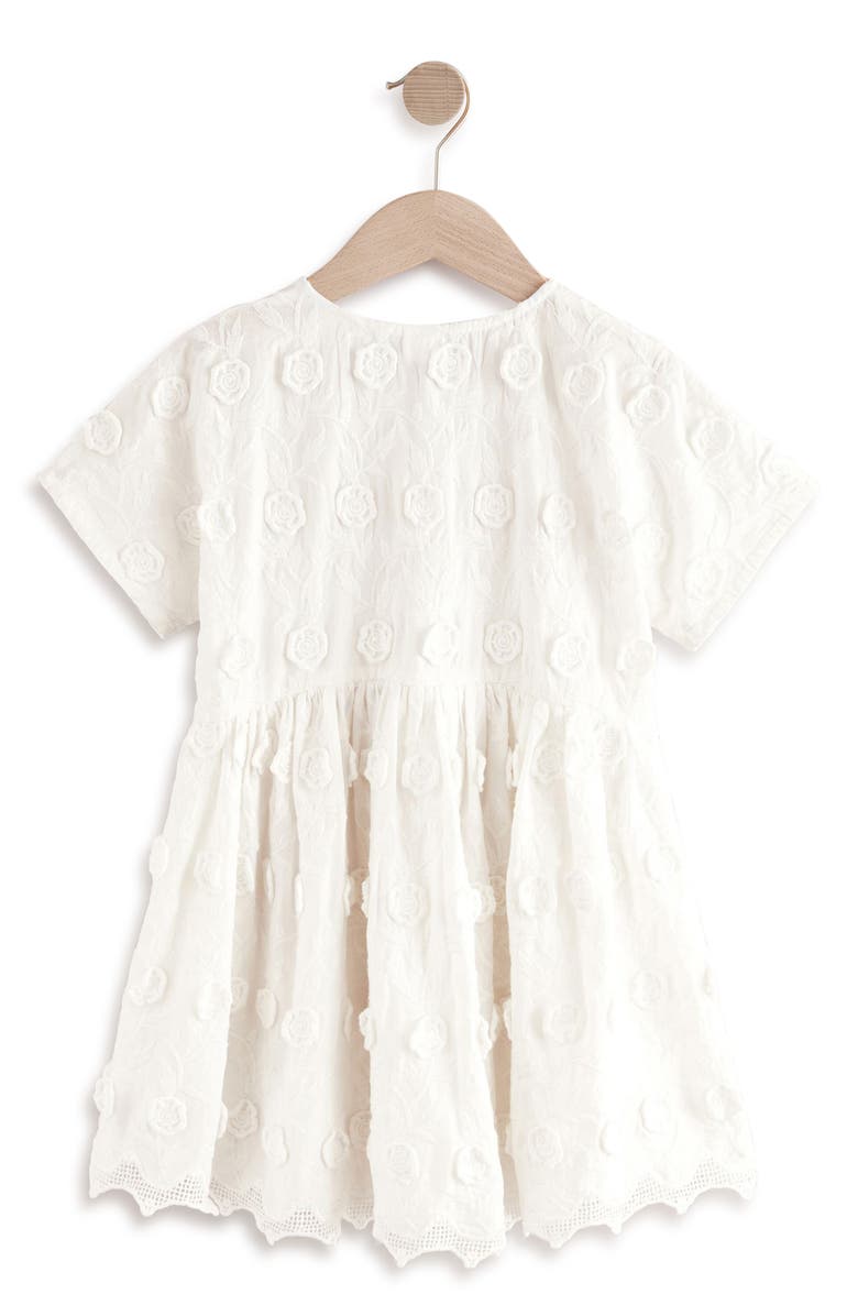 NEXT Kids' Floral Embroidered Cotton Dress, Alternate, color, Cream