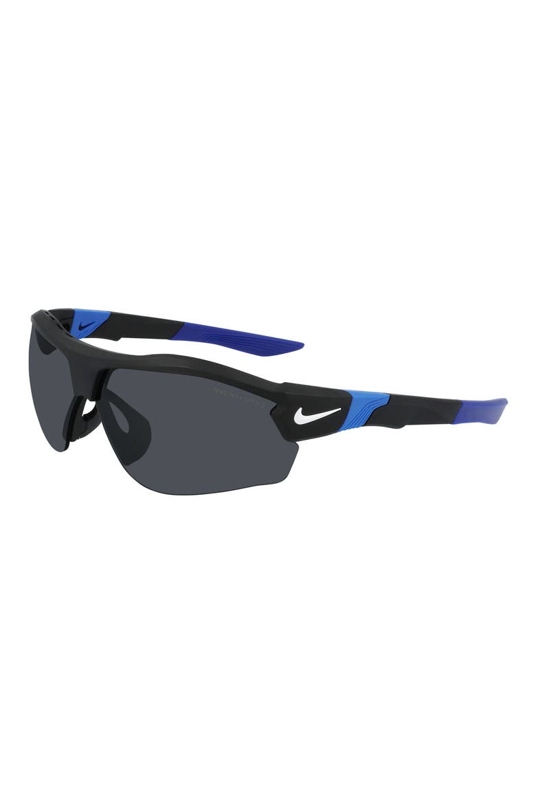 Show X3 72mm Oversize Wraparound Sunglasses, Alternate, color, BLACK / SILVER