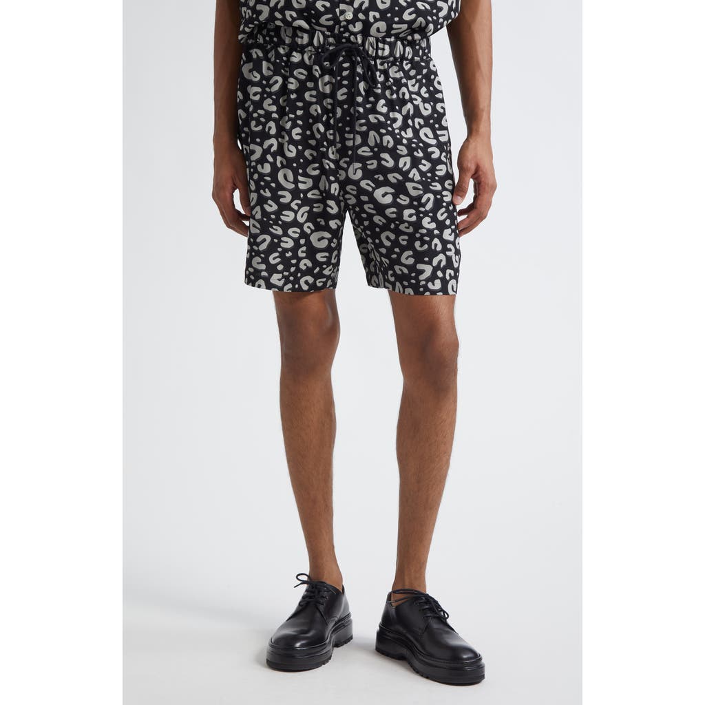 TAKAHIROMIYASHITA TheSoloist. Leopard Print Shorts in Black X White  product