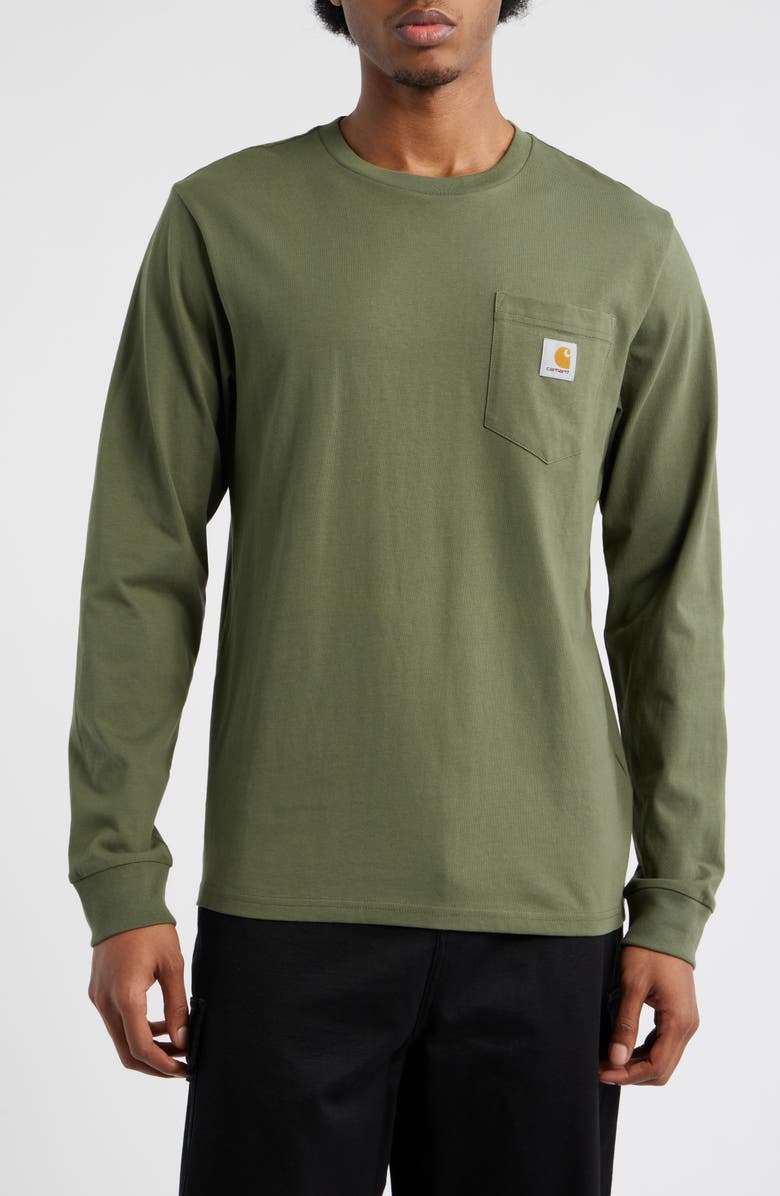 Carhartt Work In Progress Long Sleeve Pocket T-Shirt, Main, color, Leaf