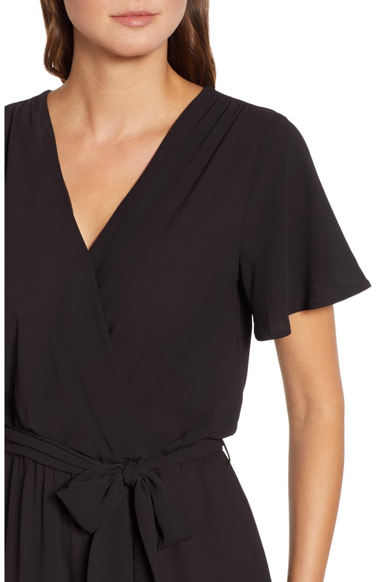 Gibson x Hi Sugarplum! Catalina Ruffle Hem Romper (Nordstrom Exclusive), Alternate, color, BLACK