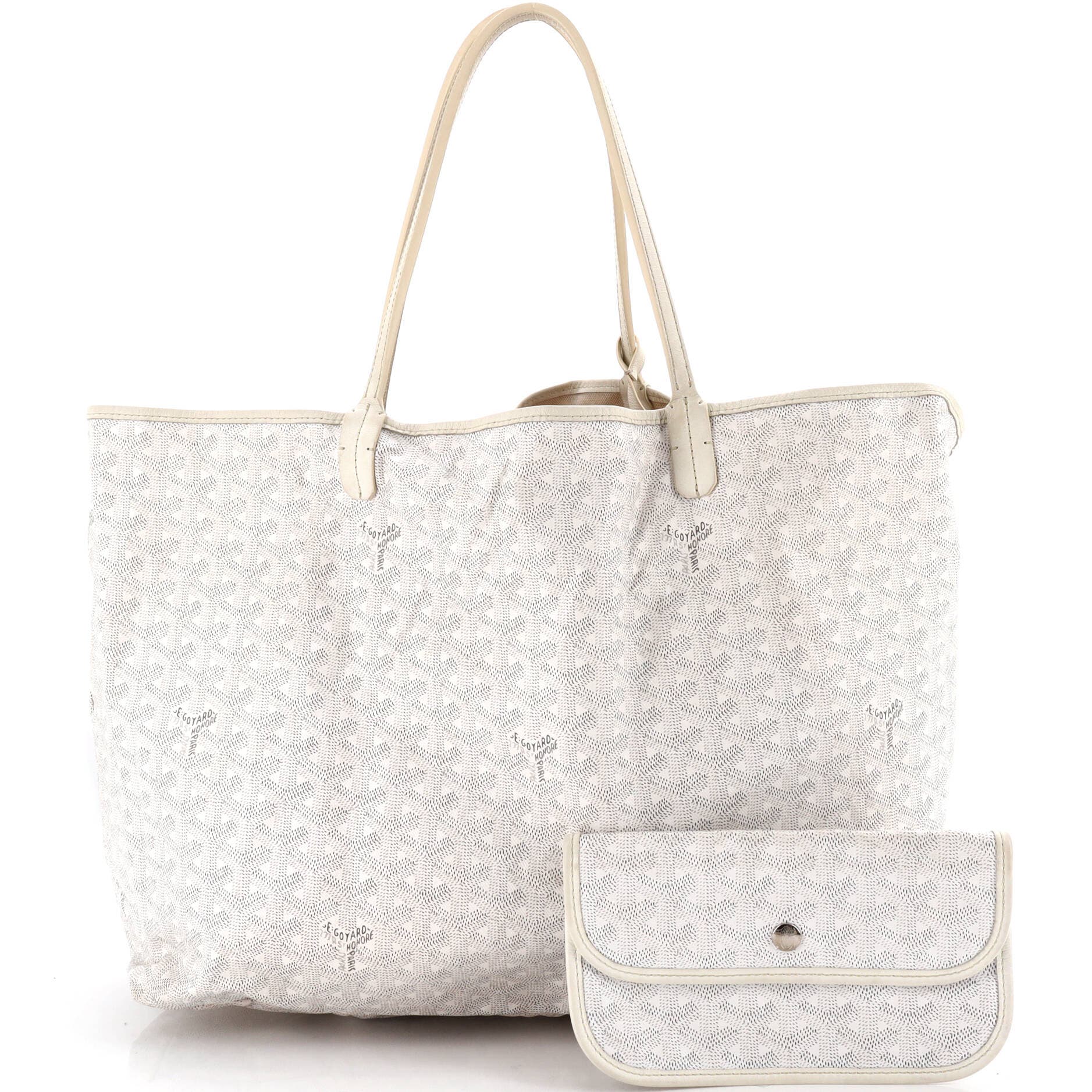 Pre-Owned Goyard Saint Louis Tote Coated Canvas GM, Alternate, color, White