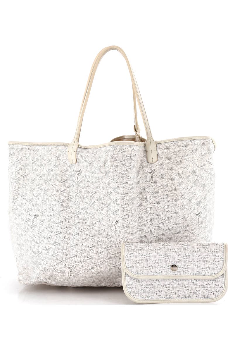 Pre-Owned Goyard Saint Louis Tote Coated Canvas GM, Alternate, color, White