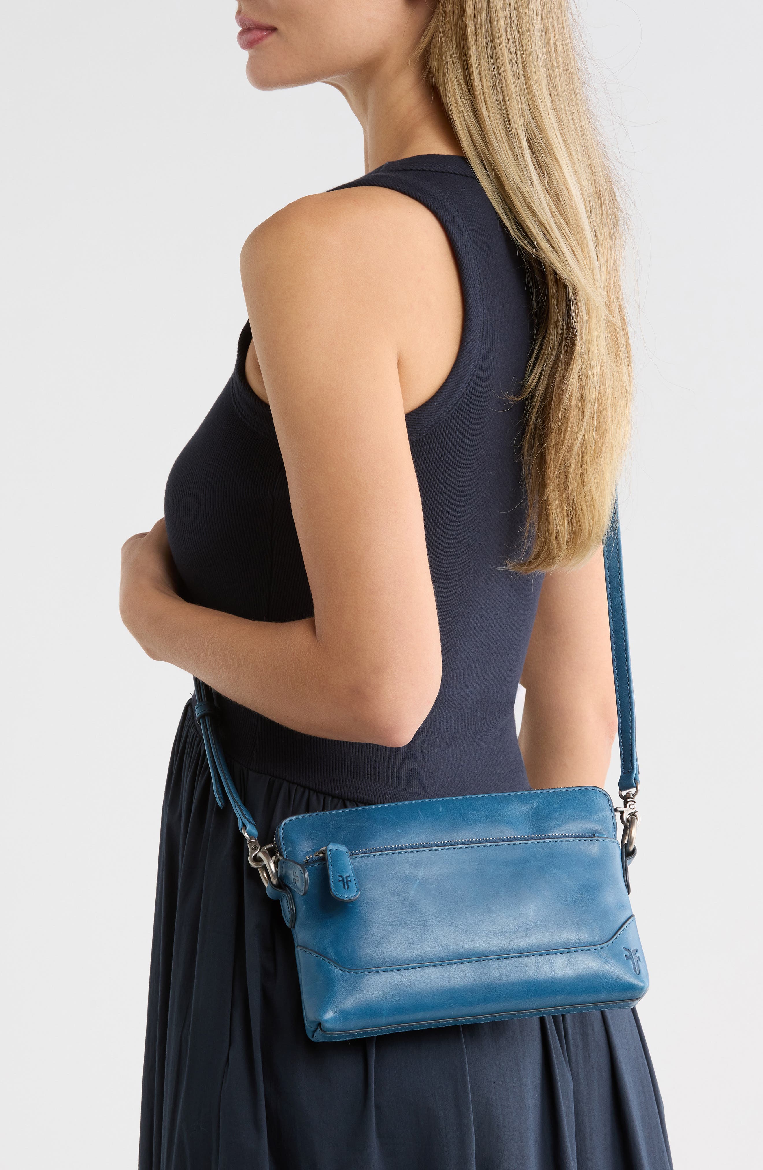 Melissa Faux Leather Crossbody Wristlet, Alternate, color, INK