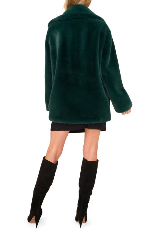 Ted Baker Faux Fur Coat In Green