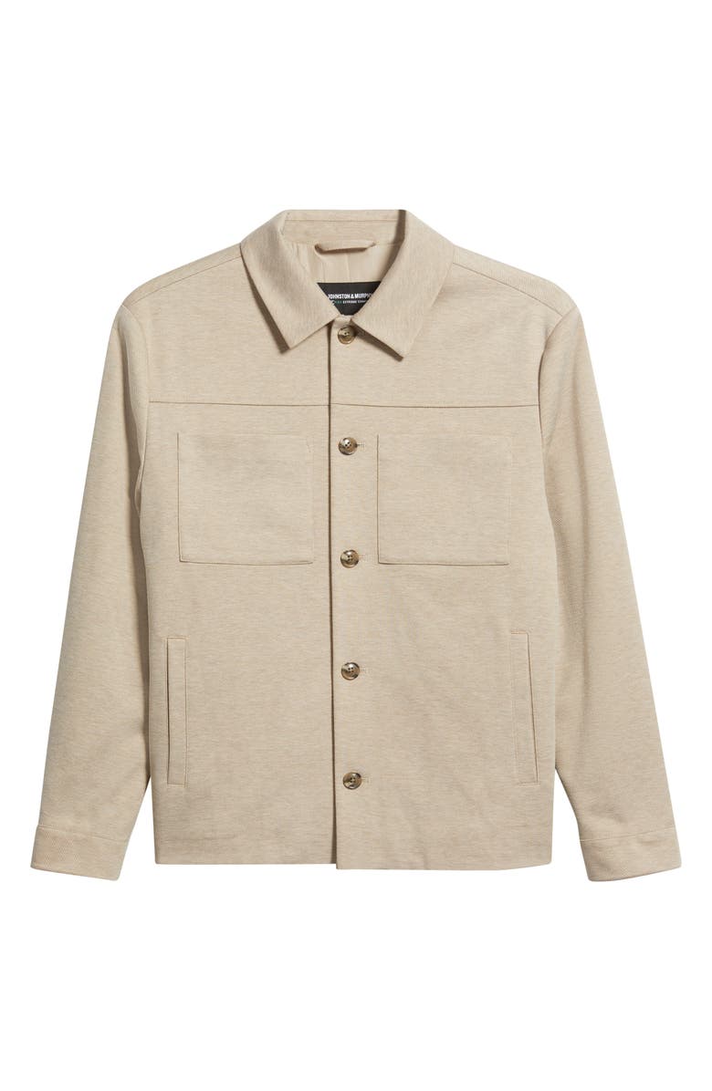 Johnston & Murphy XC Flex Pinnacle Shirt Jacket, Main, color, Tan Twill