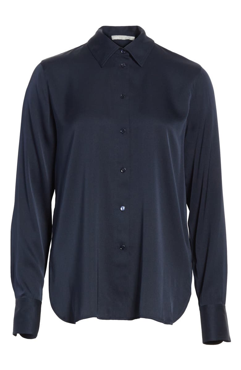 Vince Slim Silk Blouse, Alternate, color, Coastal