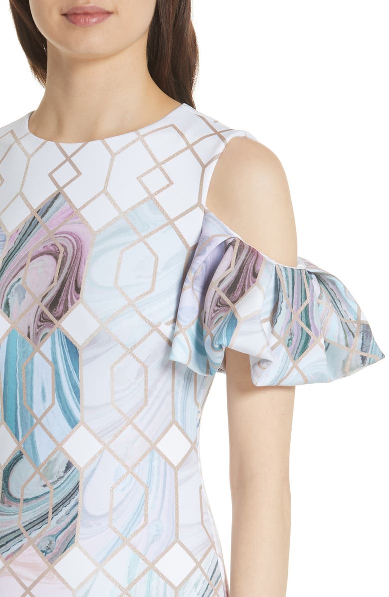 Ted Baker London Krimba Sea of Clouds Sheath Dress, Alternate, color,