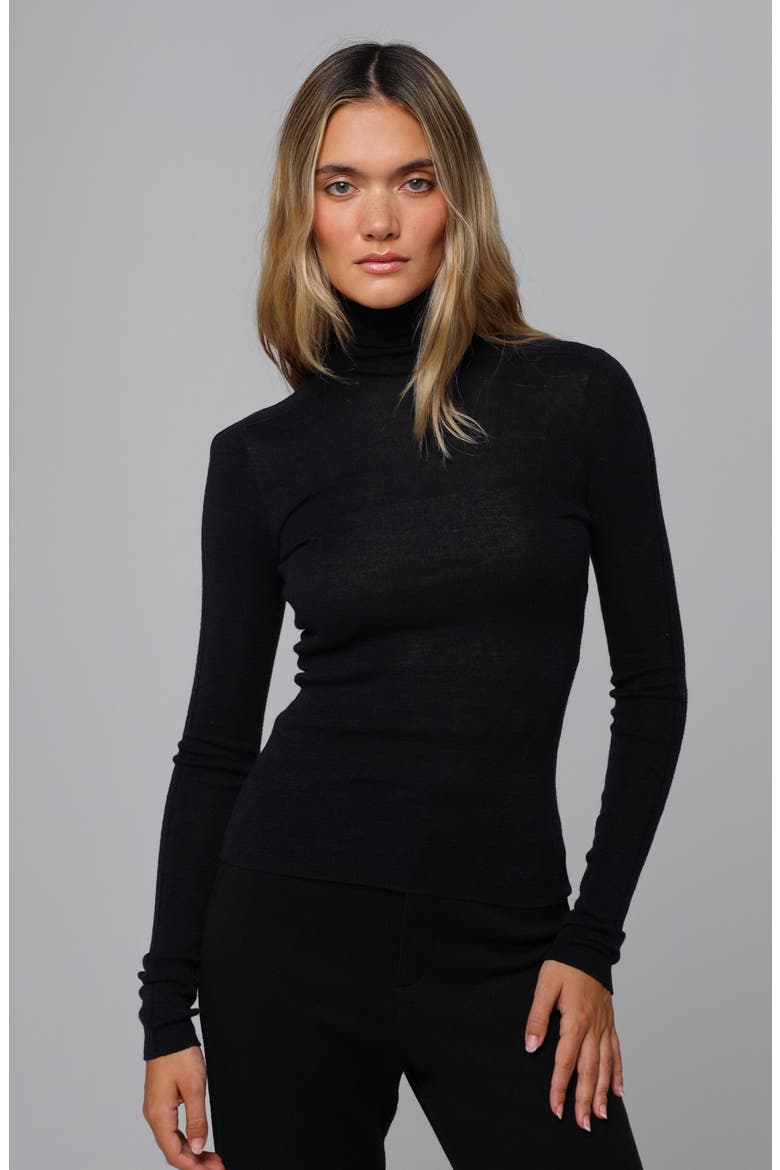 Ossa Knitted Hemp Turtleneck, Main, color, black