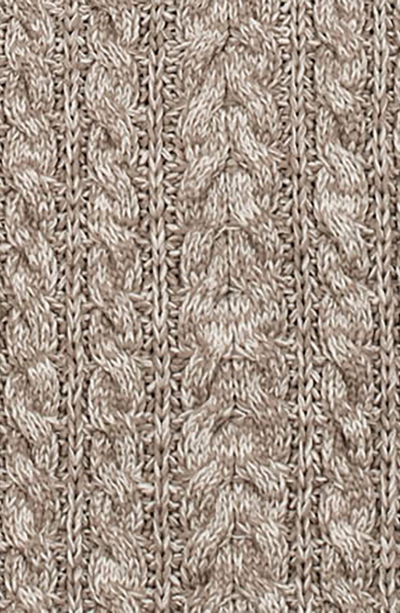 Hope & Henry Organic Half Zip Cable Pullover Sweater, Alternate, color, Taupe Marl Cable