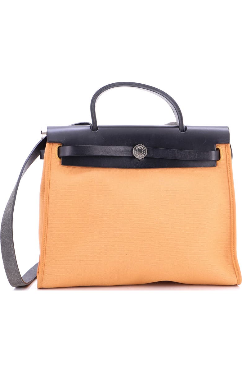 Pre-Owned Hermes Herbag Zip Leather and Toile 31, Main, color, Toffee