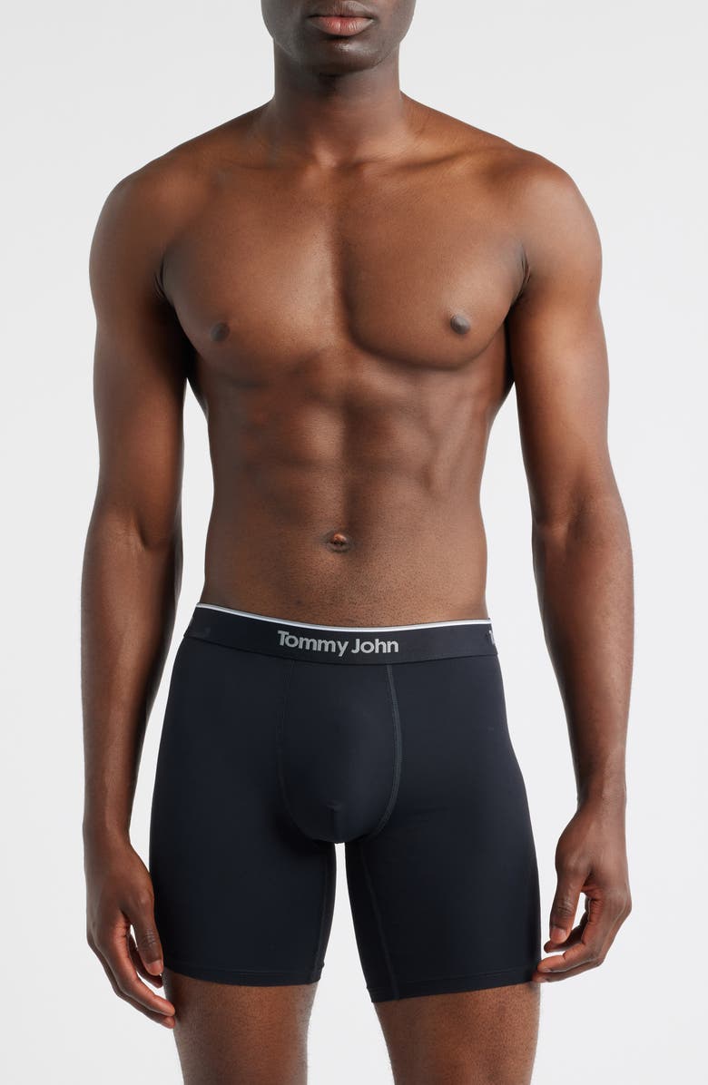 Tommy John Micro Stretch 4-Pack 6-Inch Boxer Briefs, Main, color, Black