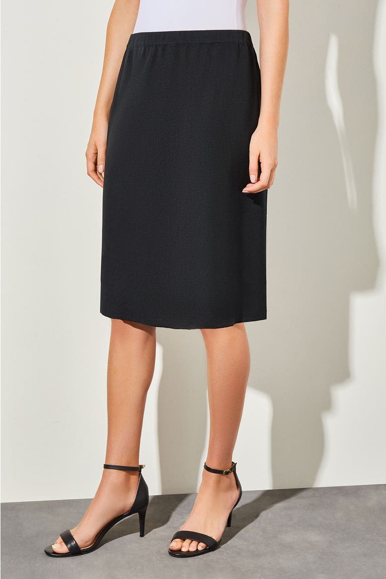 Below the Knee Straight Knit Skirt, Alternate, color, Black
