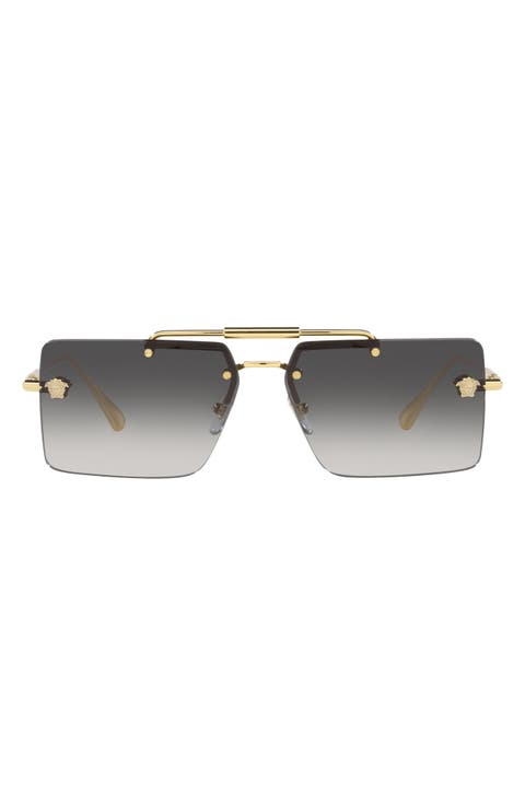 60mm Gradient Rectangular Sunglasses