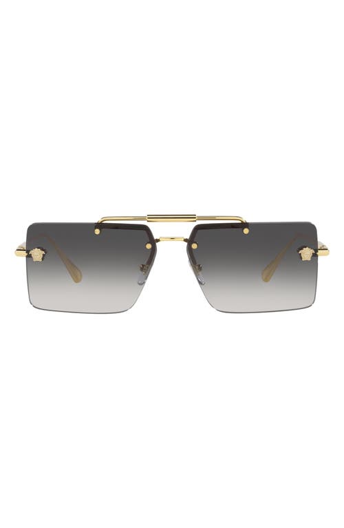 Versace 60mm Gradient Rectangular Sunglasses