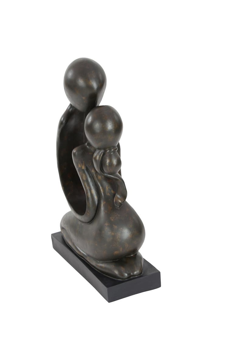 WILLOW ROW Brown Polystone Kissing People Sculpture, Alternate, color, 