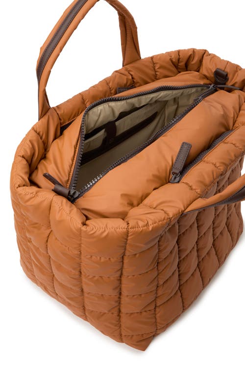 Veecollective Porter Basque Quilted Tote In Cognac