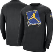 Jordan Brand Men's Jordan Brand Black Golden State Warriors Courtside Max 90 Vintage Wash Statement Edition Long Sleeve T-Shirt