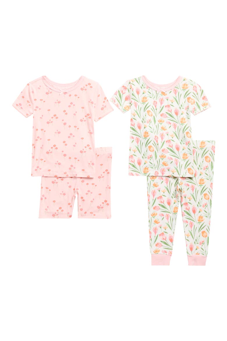 2-Pack Spring Floral Stretch Viscose Pajamas Set, Main, color, PINK