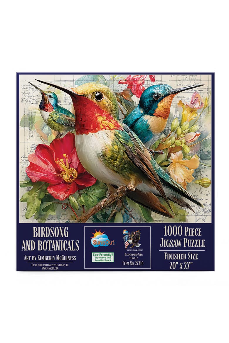 Birdsong and Botanicals 1000 piece Jigsaw Puzzle for Adults, Alternate, color, Multicolor