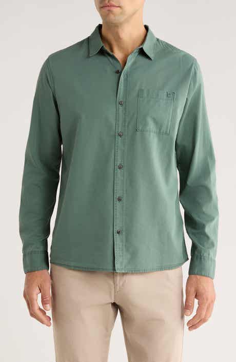Roark Made to Fade Solid Cotton & Lyocell Button-Up Shirt