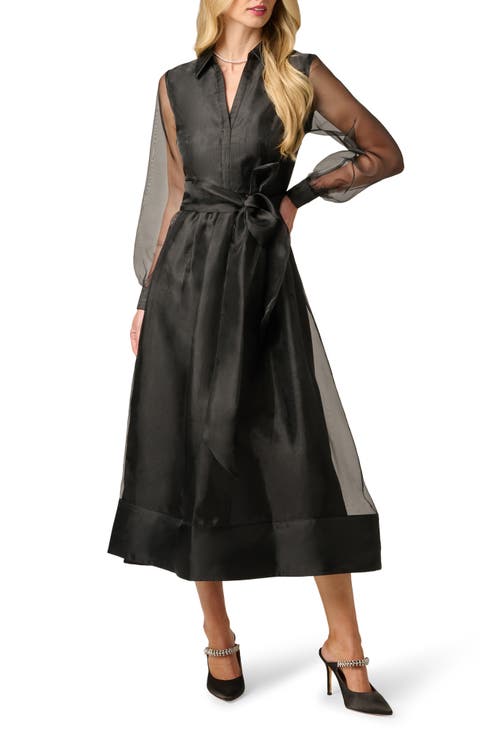 Organza Long Sleeve Gown