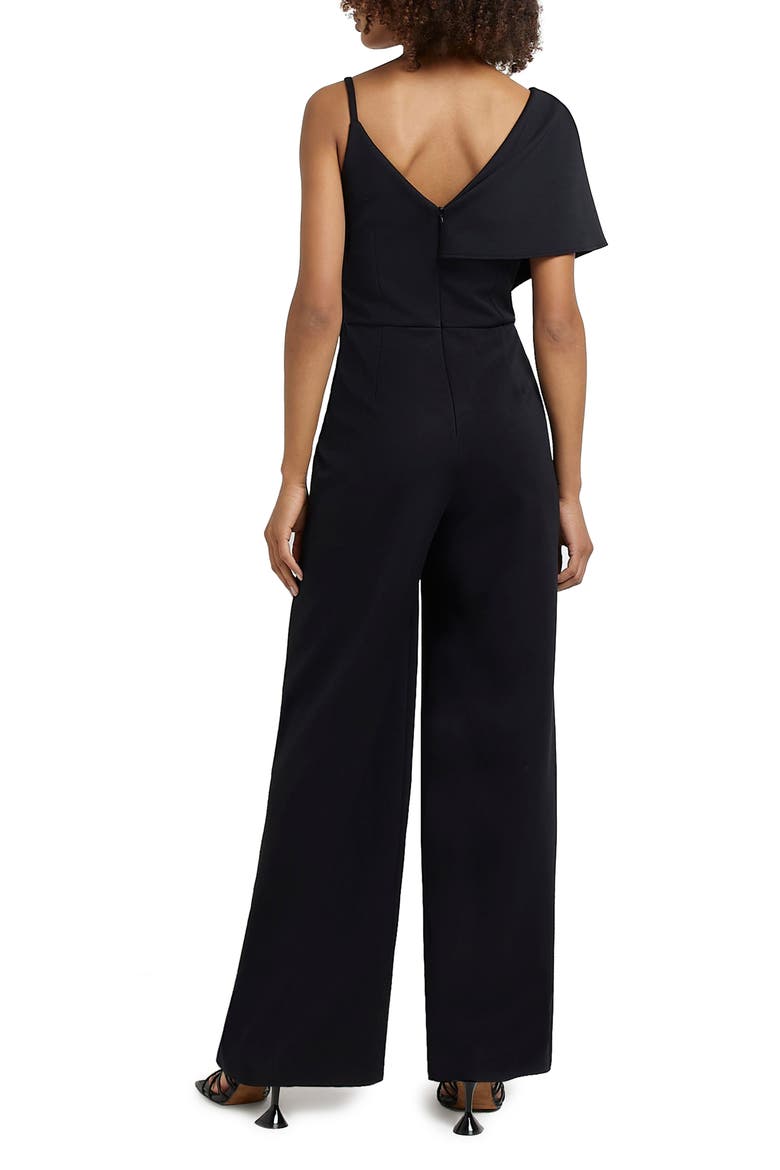 Drape Asymmetric Wide Leg Jumpsuit, Alternate, color, BLACK
