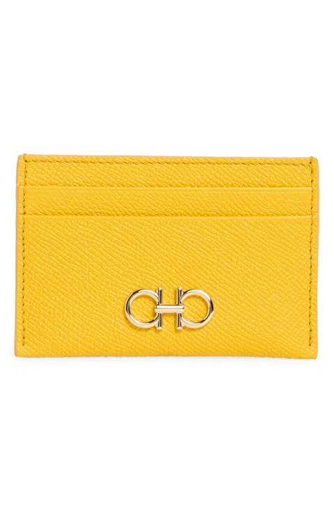 Double Gancio Leather Card Holder
