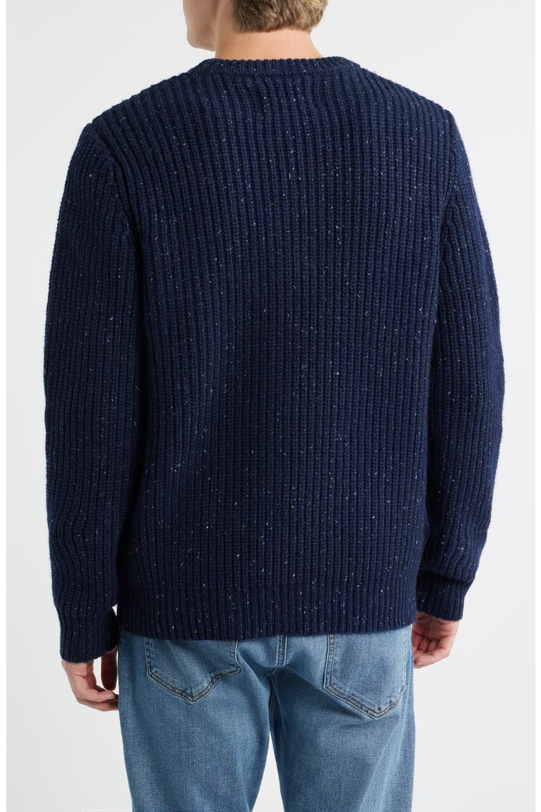 Donegal Tweed Wool Blend Crewneck Sweater, Alternate, color, NAVY