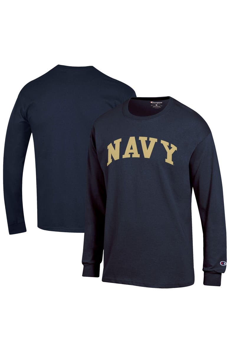 Champion Men's Champion Navy Navy Midshipmen Basic Arch Long Sleeve T-Shirt, Main, color, Navy