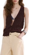 MANGO Open Stitch Sweater Vest