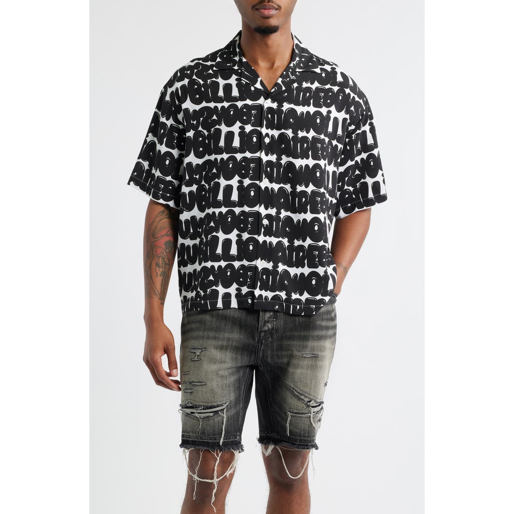 Billionaire Boys Club BB Billi Allover Logo Print Camp Shirt in White  product