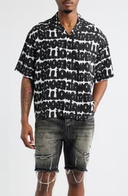 Billionaire Boys Club BB Billi Allover Logo Print Camp Shirt