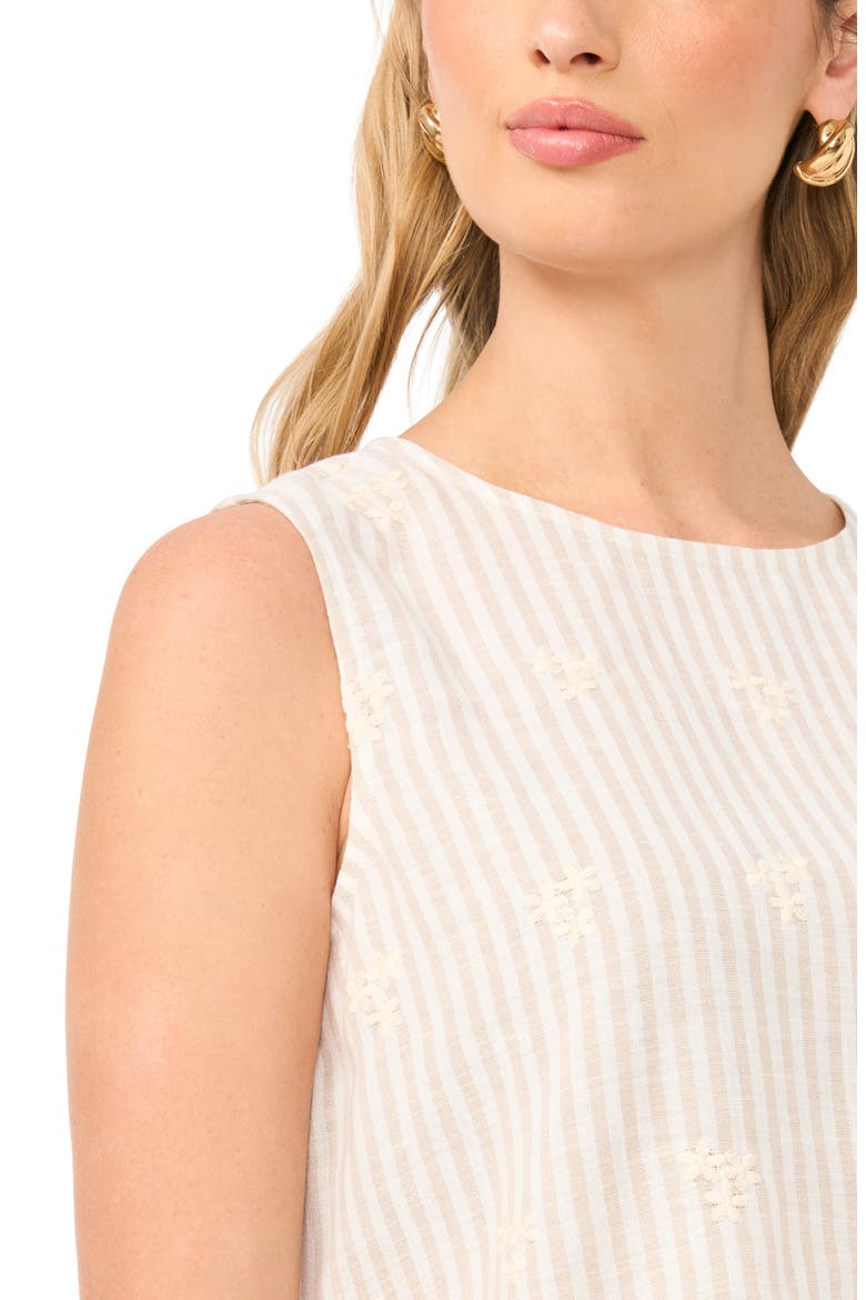 Embroidered Eyelet Sleeveless Top, Alternate, color, BIRCH