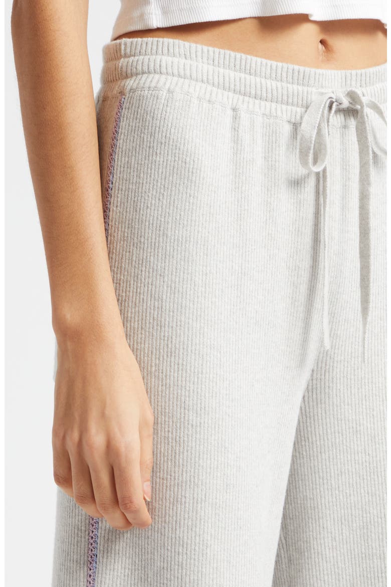 Cotton & Cashmere Rib Wide Leg Pants, Alternate, color, ASH GREY