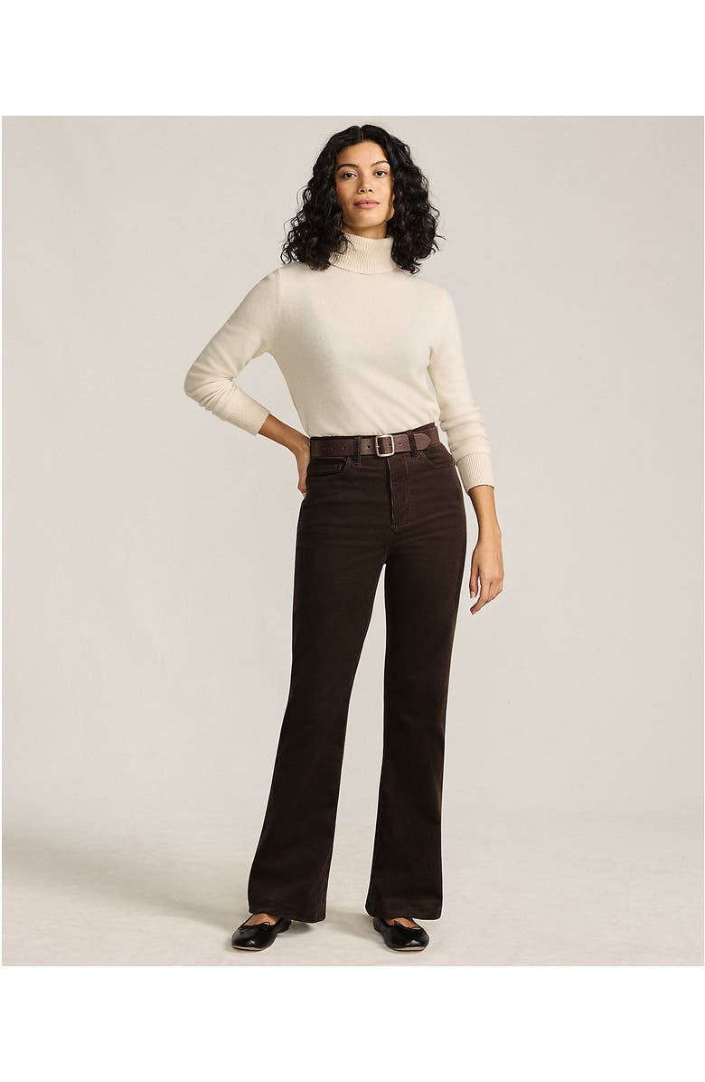 Lands' End Corduroy High Rise Classic Flare Pants, Alternate, color, Rich Coffee