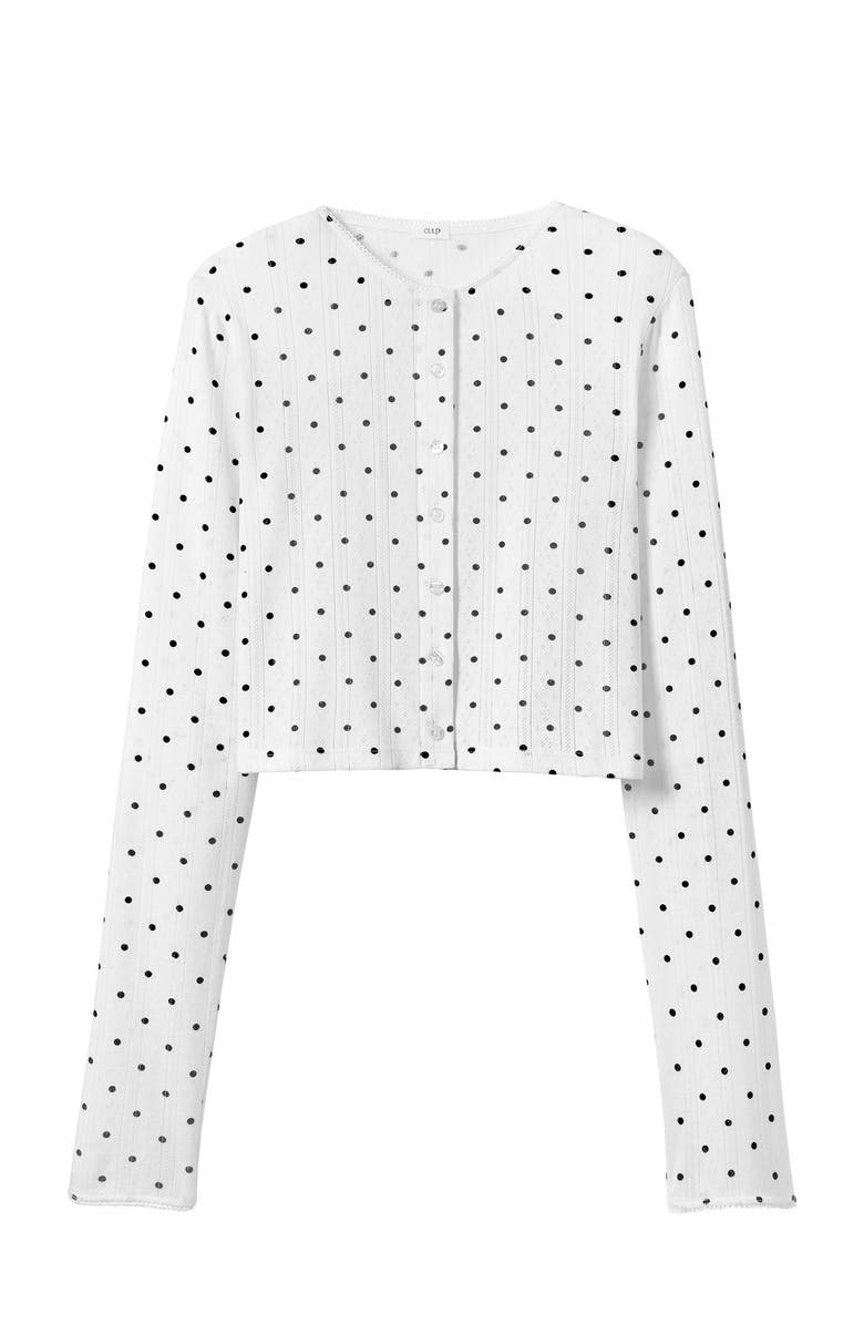 CUUP The Cropped Cardigan, Alternate, color, Salt Polka Dot