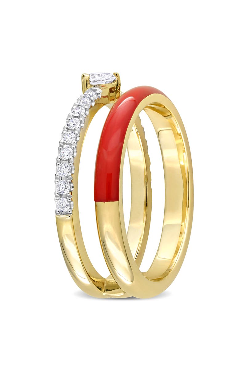 Julianna B. 1/3 CTW Diamond & Red Enamel Heart Ring 14k, Alternate, color, Red Enamel