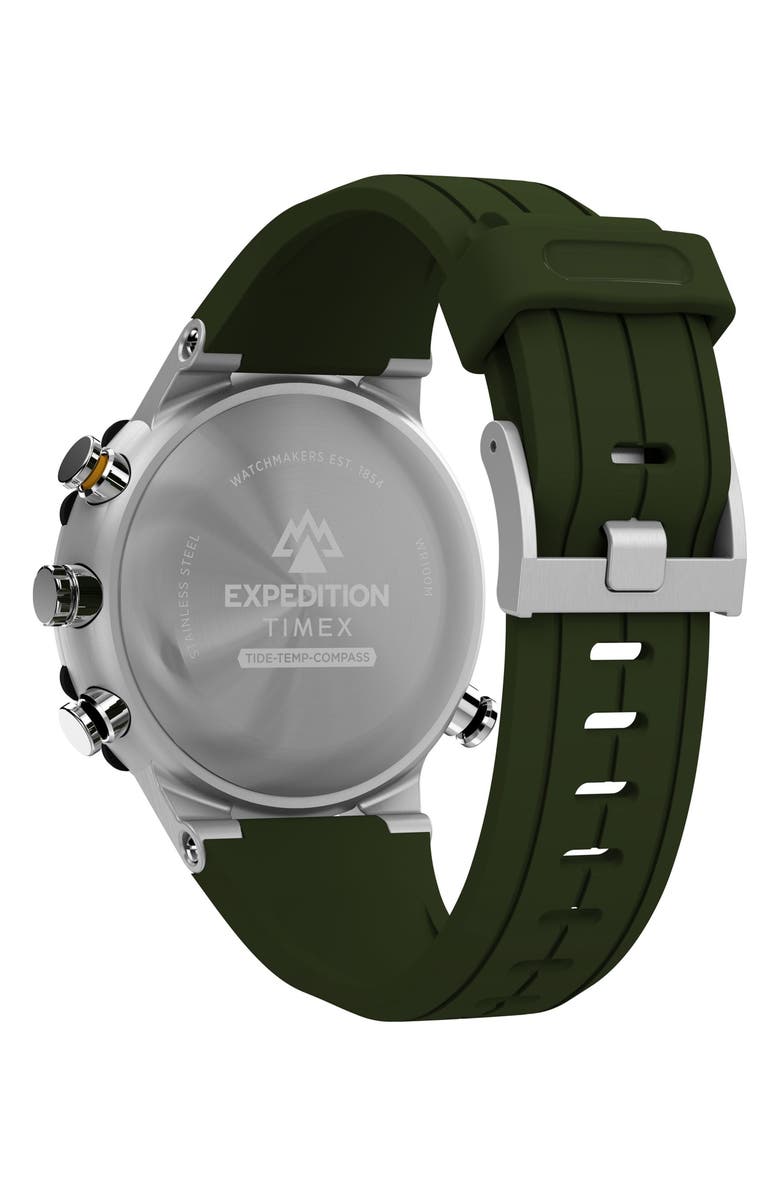 Timex<sup>®</sup> Expedition<sup>®</sup> Tide-Temp-Compass Silicone Strap Watch, 45mm, Alternate, color, Green