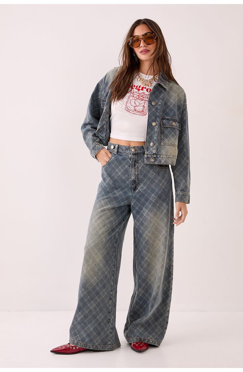 NASTY GAL Denim Distressed Straight Leg Jeans, Alternate, color, Authentic Midwash