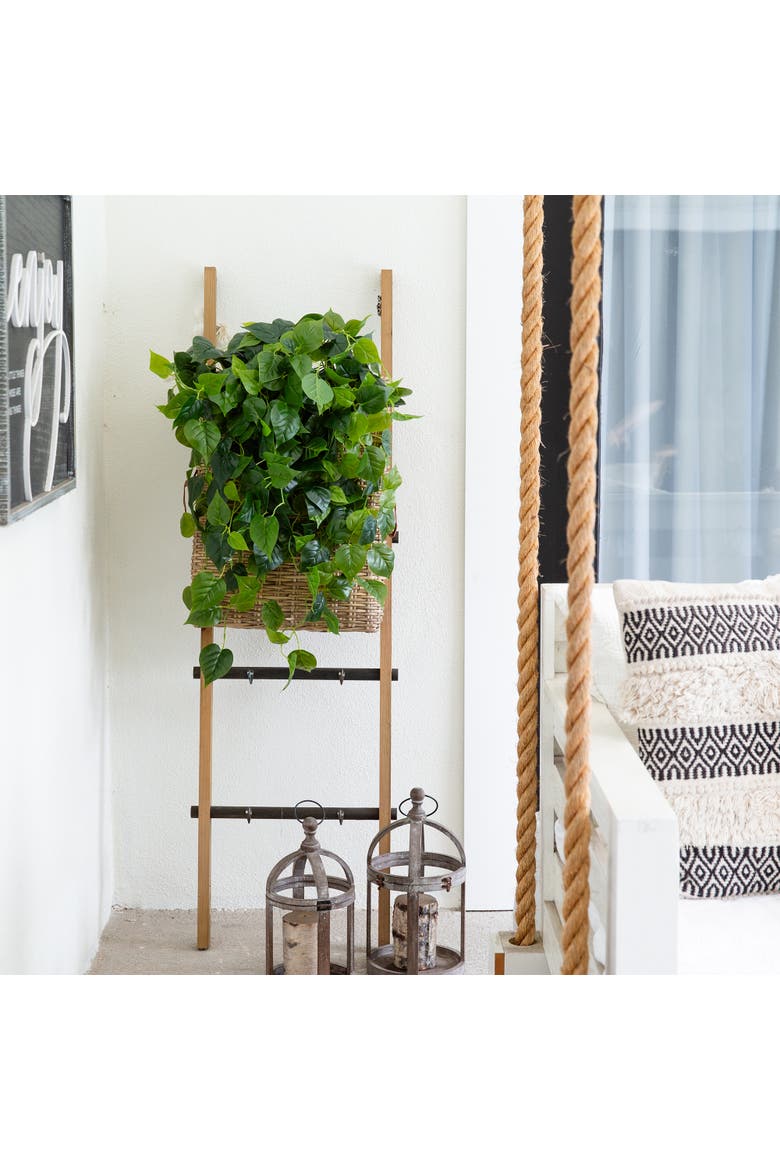 32-in UV Resistant Artificial Philo Hanging Plant (Indoor/Outdoor) - Set of 2, Alternate, color, Green
