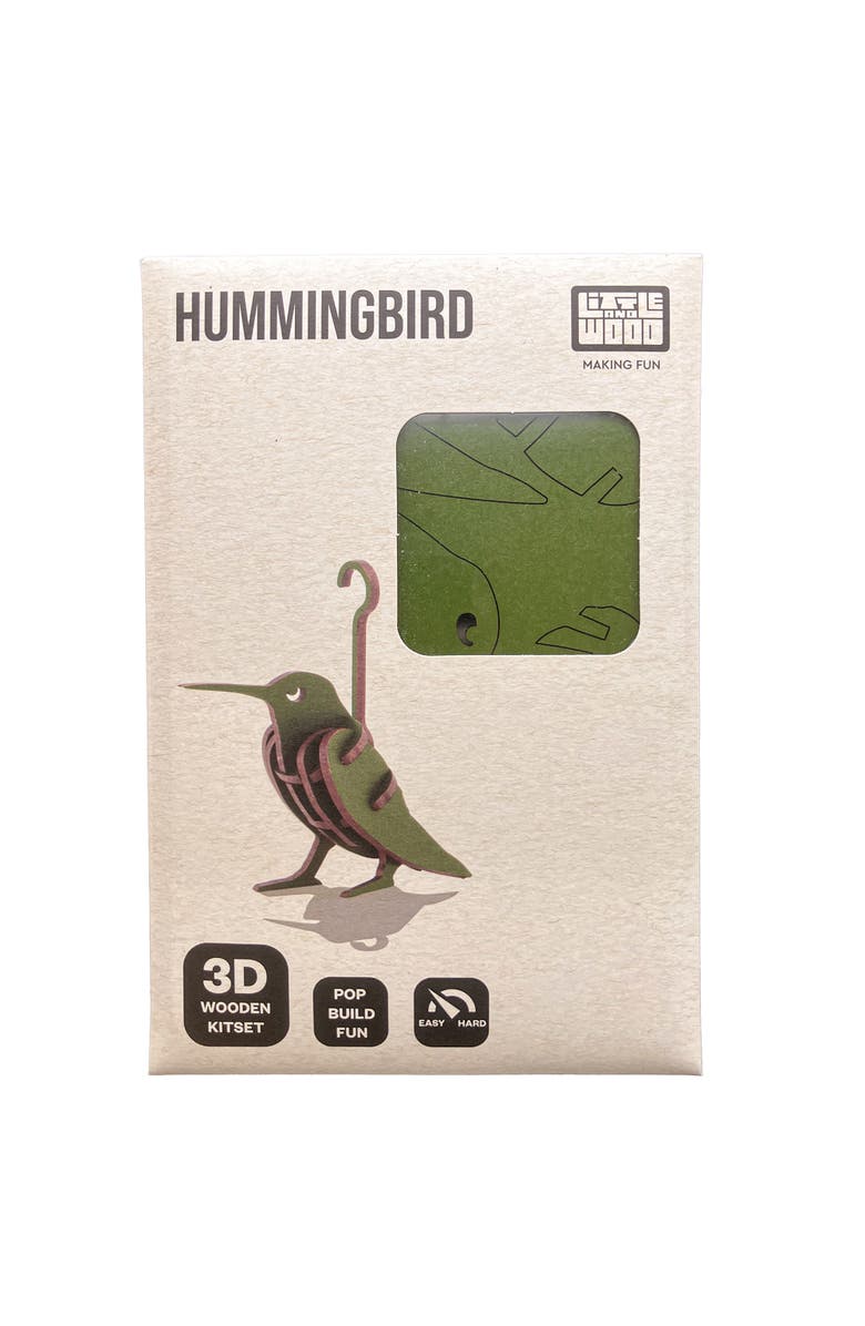 Little & Wood Woodlet Hummingbird, 3D Wooden Kit Set, Ages 6+, Alternate, color, Multicolored